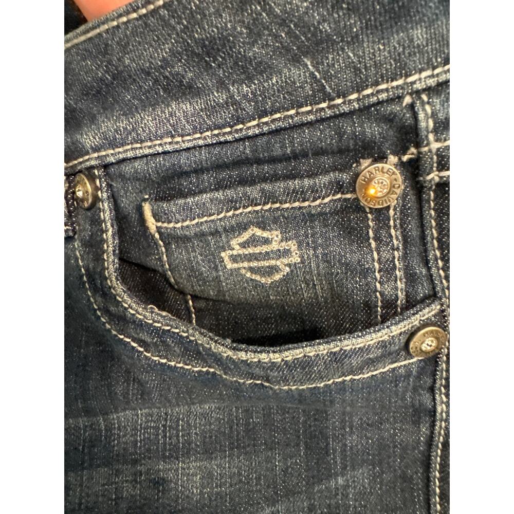 Harley Davidson Blue Bootcut Jeans Women's Size 8 - Picture 4 of 12